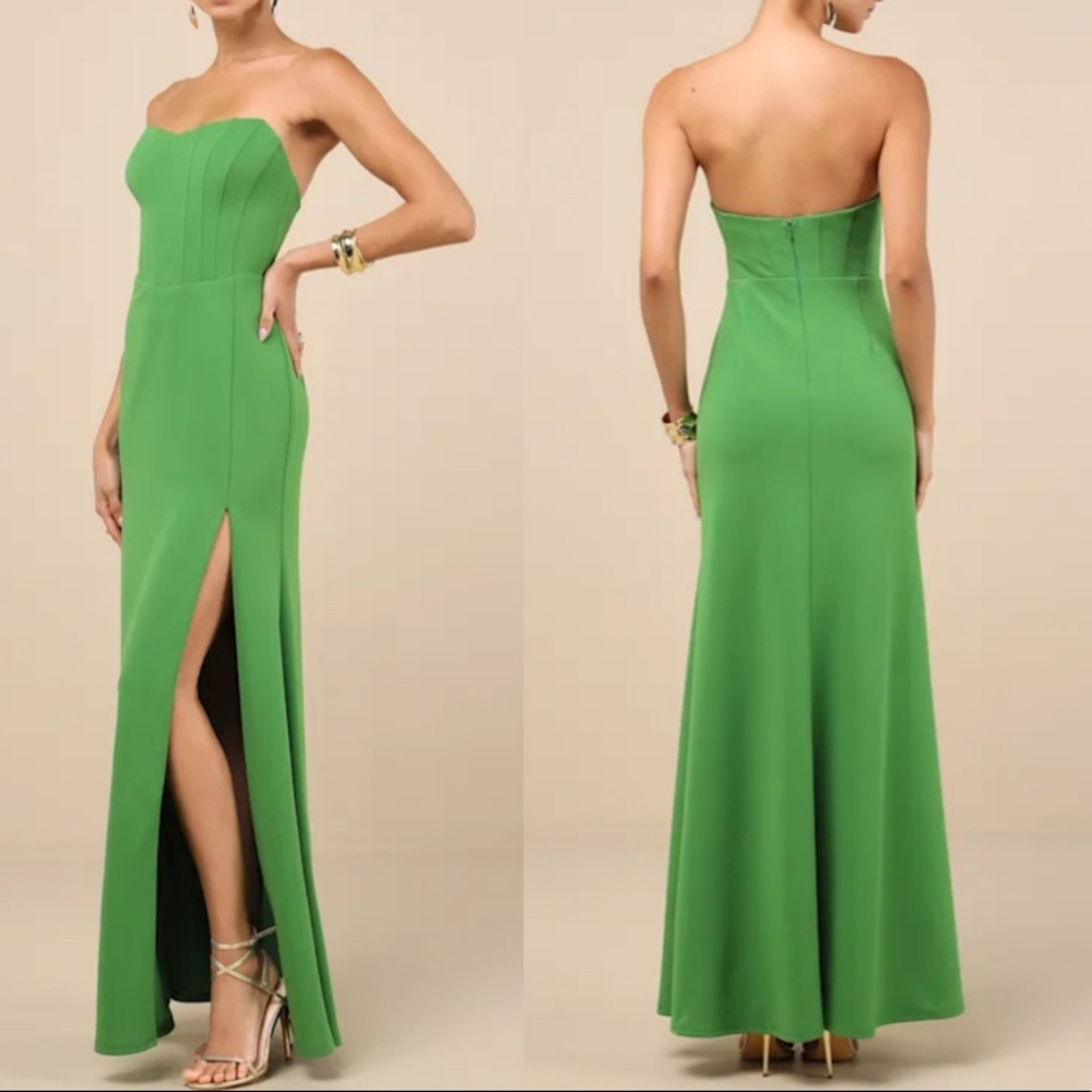 Lulu's Strapless Bustier Maxi Dress